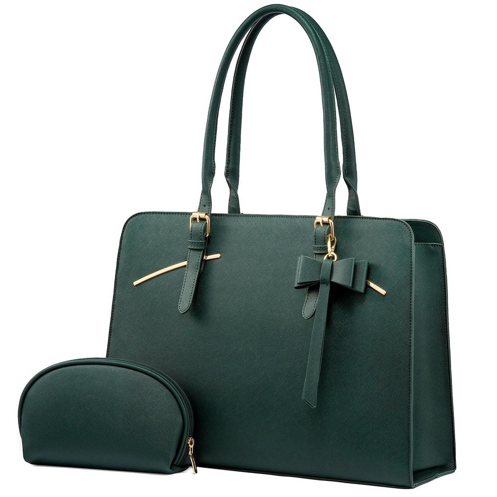 HKM-223123 Modern Waterproof PU Leather Laptop Tote Bag for Women, Fits 15.6 Inch Computers, Ideal for Business and Office Use