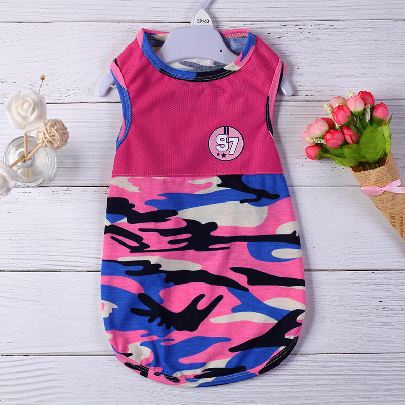 HKM-2231613 Summer Casual Dog Vest - Lightweight Hollow Out Camouflage and Splicing Options