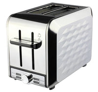 HKM-223315 850W Stainless Steel 2-Slice Toaster with Wide Slots and Multi-Function Settings