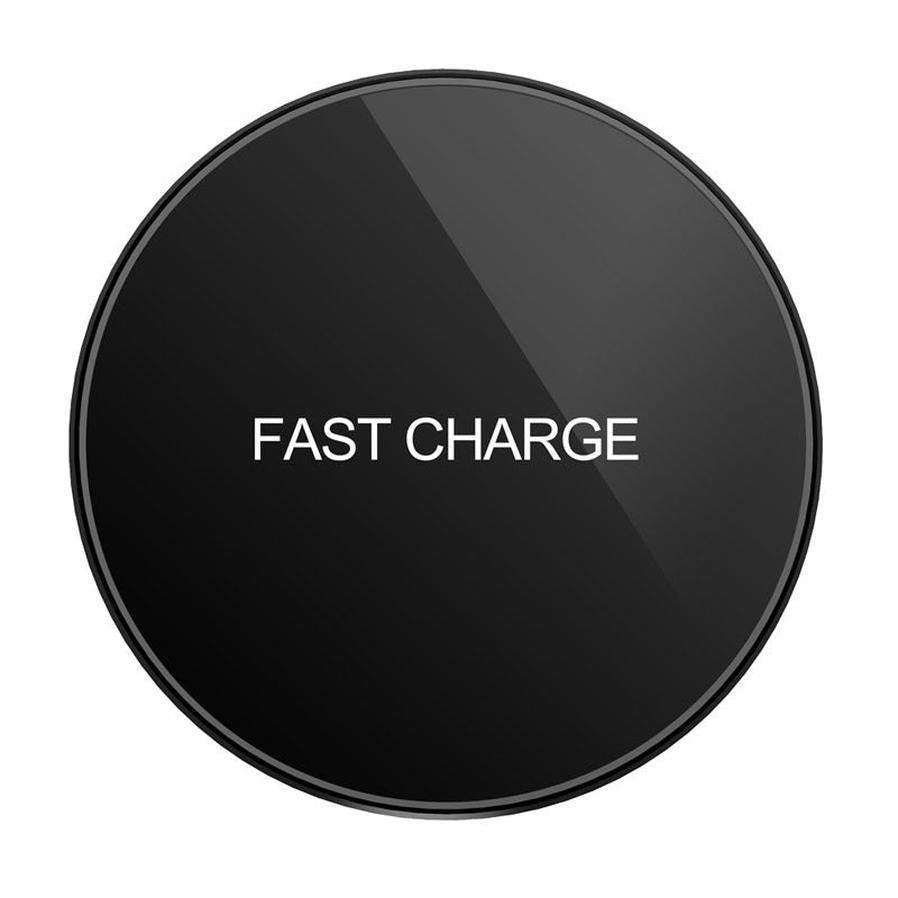 HKM-223443 Ultra-Thin Tempered Glass Panel Wireless Charger with Smart Overcurrent and Over-Temperature Protection