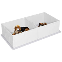 HKM-2234685 Whelping Box for Large Dogs with Waterproof Pad and Adjustable Entrance Door