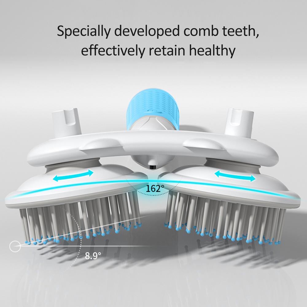 HKM-2234813 Double-Headed Negative Ion Pet Brush for Cats and Dogs with Self-Cleaning Feature