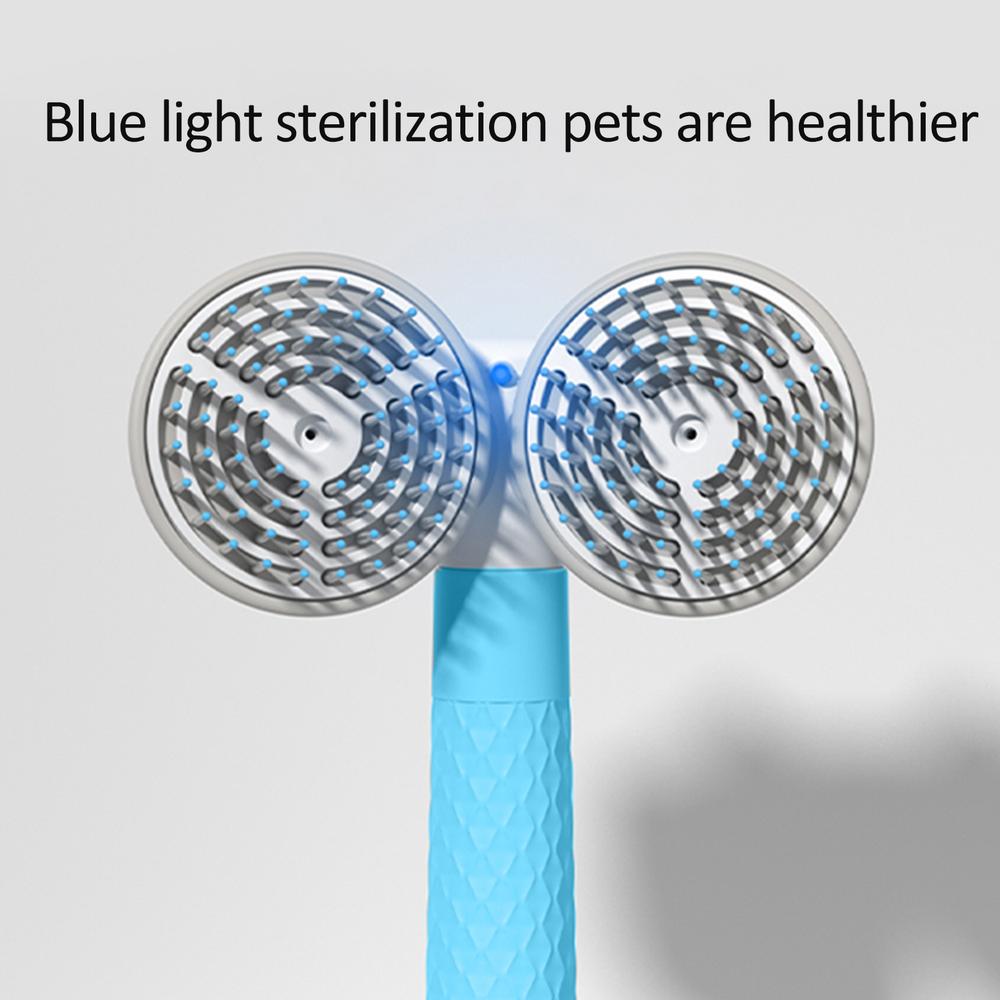 HKM-2234813 Double-Headed Negative Ion Pet Brush for Cats and Dogs with Self-Cleaning Feature
