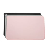HKM-2235197 Waterproof Non-Slip Silicone Pet Bowl Mat - 48x30cm in Gray, Pink, or Black