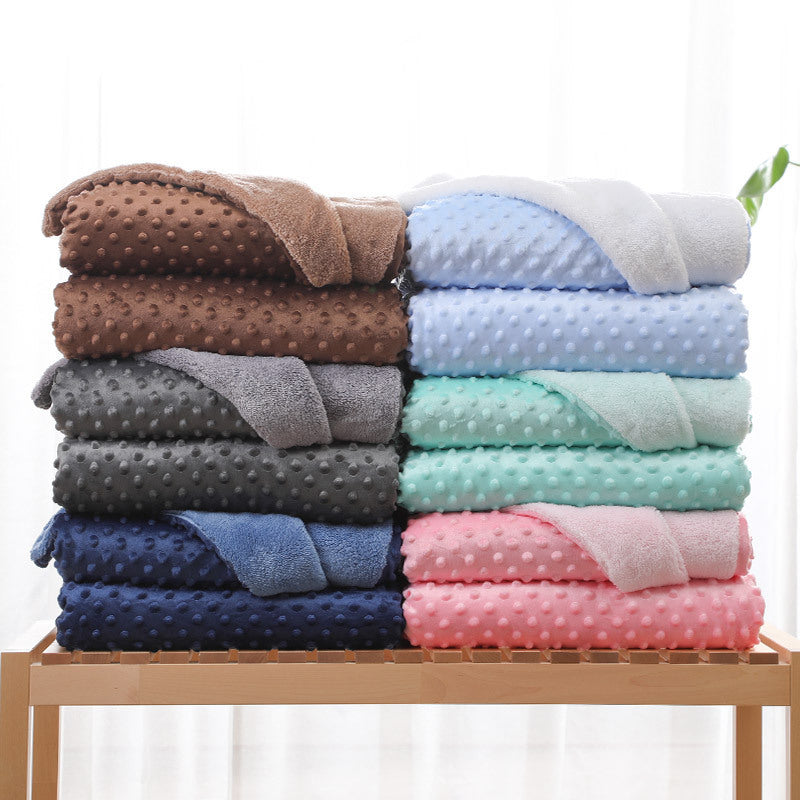 HKM-223571 Super Soft Double-Layer Lambswool Blanket, 150x200cm, All-Season Comfort, Multiple Colors
