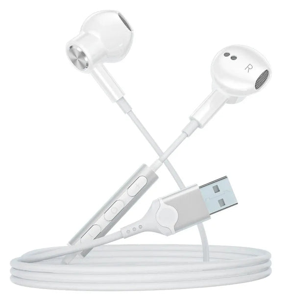HKM-223571 Wired In-Ear Headphones with Microphone and Volume Control for Gaming and Computer Use, 2.3m Cable, Noise Cancelling