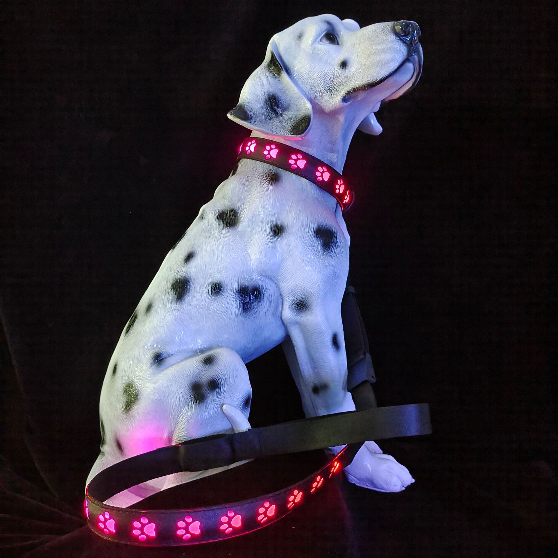 HKM-2236989 7-Color LED Luminous Collar for Pets - USB Rechargeable Polyester Design
