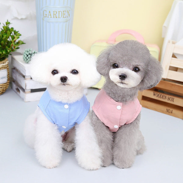 HKM-2237373 Casual Cotton Dog Vest with Optional Lead Rope in Multiple Colors and Sizes