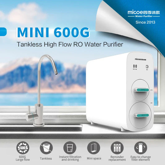 HKM-223763 600GPD Reverse Osmosis Water Purifier for Household Use, TDS Reduction & 0.0001 Micron Filtration