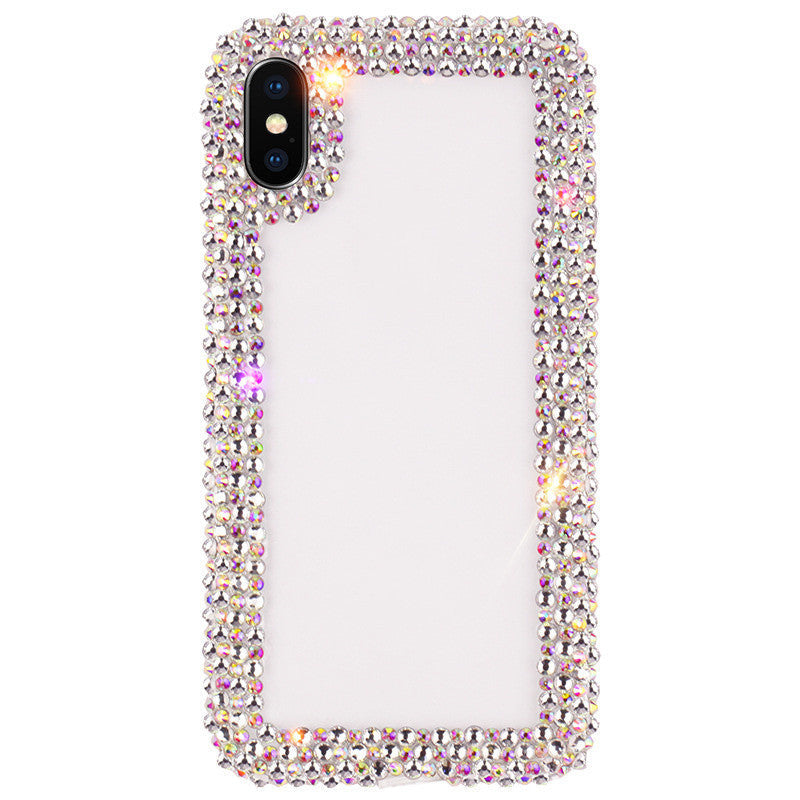 HKM-223827 Transparent Rhinestone Protective Sleeve for Smartphones - Anti-Fall Back Cover Case
