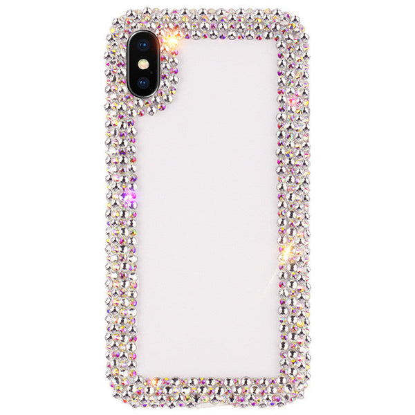 HKM-223827 Transparent Rhinestone Protective Sleeve for Smartphones - Anti-Fall Back Cover Case