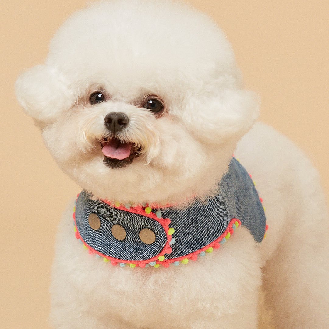 HKM-2239549 Korean Style Dark Denim Chest Strap with Puppy Embroidery for All Seasons