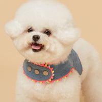 HKM-2239549 Korean Style Dark Denim Chest Strap with Puppy Embroidery for All Seasons