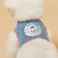 HKM-2239549 Korean Style Dark Denim Chest Strap with Puppy Embroidery for All Seasons