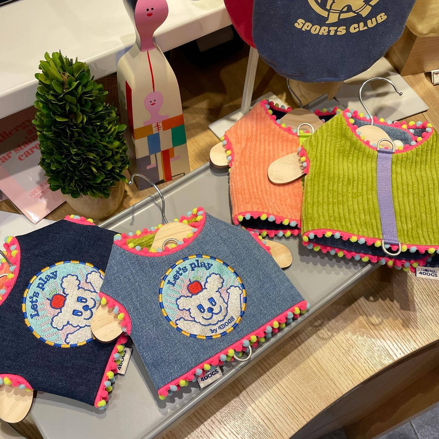 HKM-2239549 Korean Style Dark Denim Chest Strap with Puppy Embroidery for All Seasons