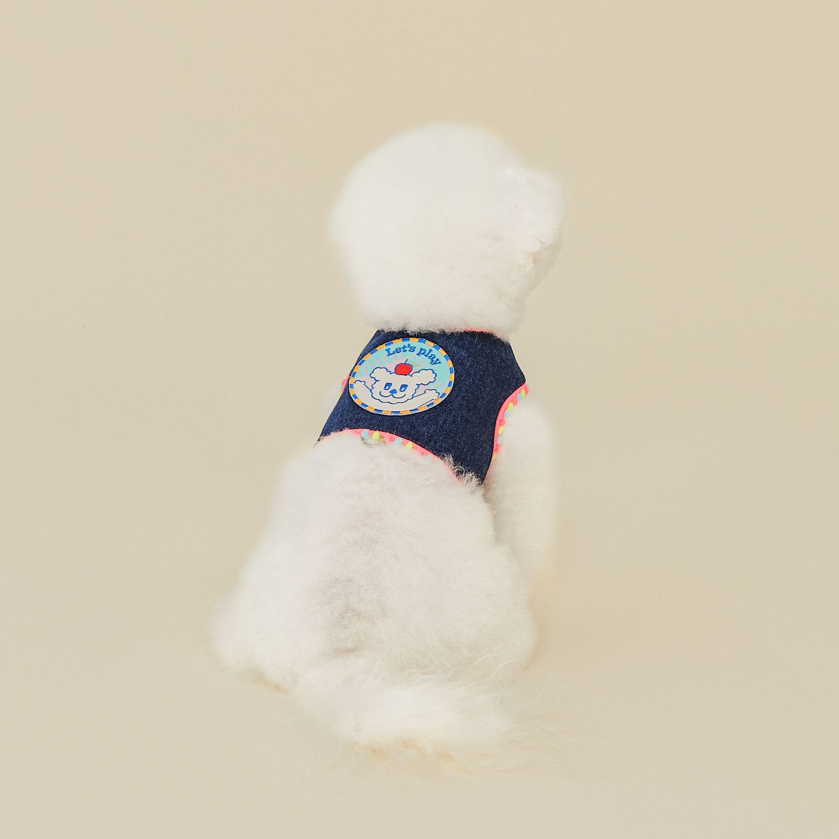 HKM-2239549 Korean Style Dark Denim Chest Strap with Puppy Embroidery for All Seasons