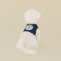 HKM-2239549 Korean Style Dark Denim Chest Strap with Puppy Embroidery for All Seasons