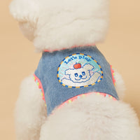 HKM-2239549 Korean Style Dark Denim Chest Strap with Puppy Embroidery for All Seasons
