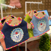 HKM-2239549 Korean Style Dark Denim Chest Strap with Puppy Embroidery for All Seasons