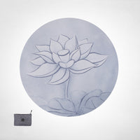 HKM-223955 Round Meditation Mat with Suede and Natural Rubber - Floral Design for Home Use