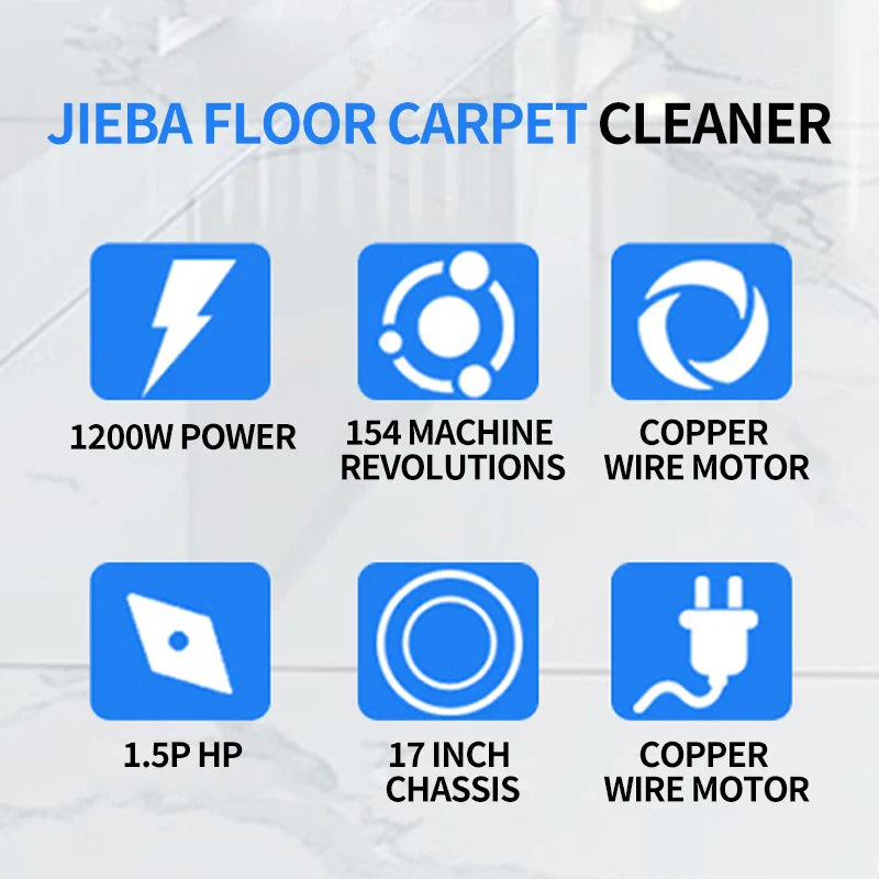 HKM-224147 1200W 18-Inch Multifunctional Floor Buffer with 154 RPM for Floor Cleaning and Polishing