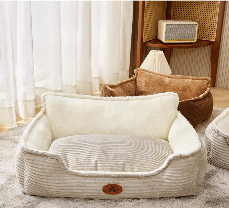 HKM-2242237 All-Season Removable Washable Dog Bed for Small to Medium Dogs with Cozy Cushion and Cat Nest