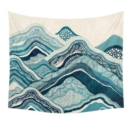 HKM-224275 Indian Hippie Wall Tapestry - Polyester Blend, Decorative Art for Living Rooms and Bedrooms, Available in Multiple Sizes