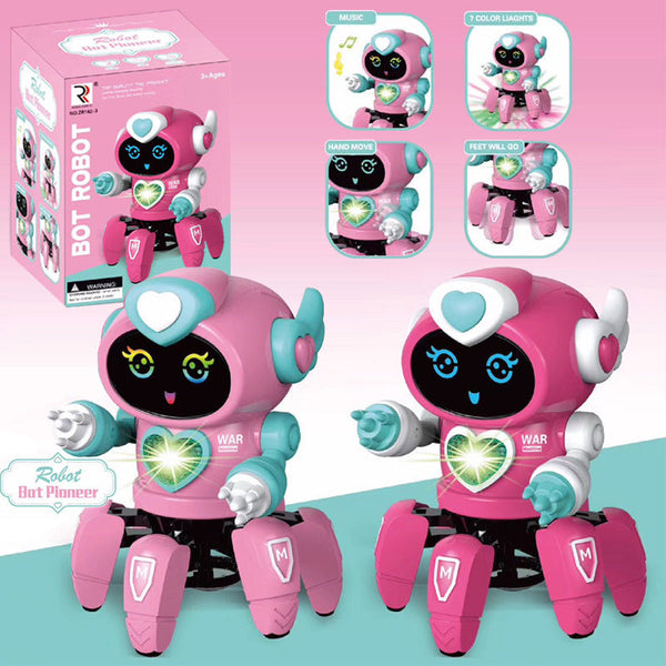 HKM-224275 Interactive Six-Claw Dancing Robot with LED Lights and Music for Kids