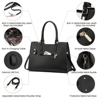 HKM-224275 Stylish 15.6-inch Laptop Tote Bag for Work and Travel - Women’s Computer Handbag and Briefcase