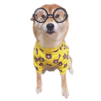 HKM-2243133 Casual Cotton Terry Dog T-Shirt in White and Yellow for Pet Comfort