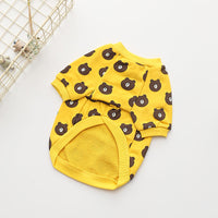 HKM-2243133 Casual Cotton Terry Dog T-Shirt in White and Yellow for Pet Comfort
