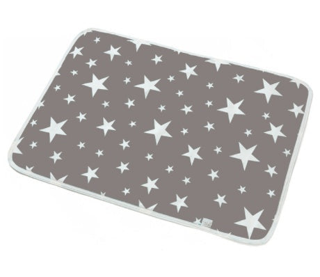 HKM-224403 Waterproof Breathable Cotton Changing Pad with EVA Backing - 60x75cm Black Stars Pattern