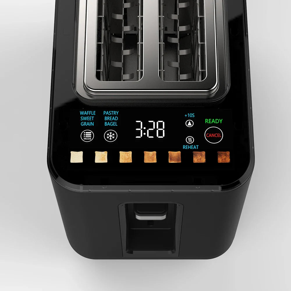 HKM-224467 Digital Timer Bread Toaster with Smart Touchscreen and Sandwich Clamps