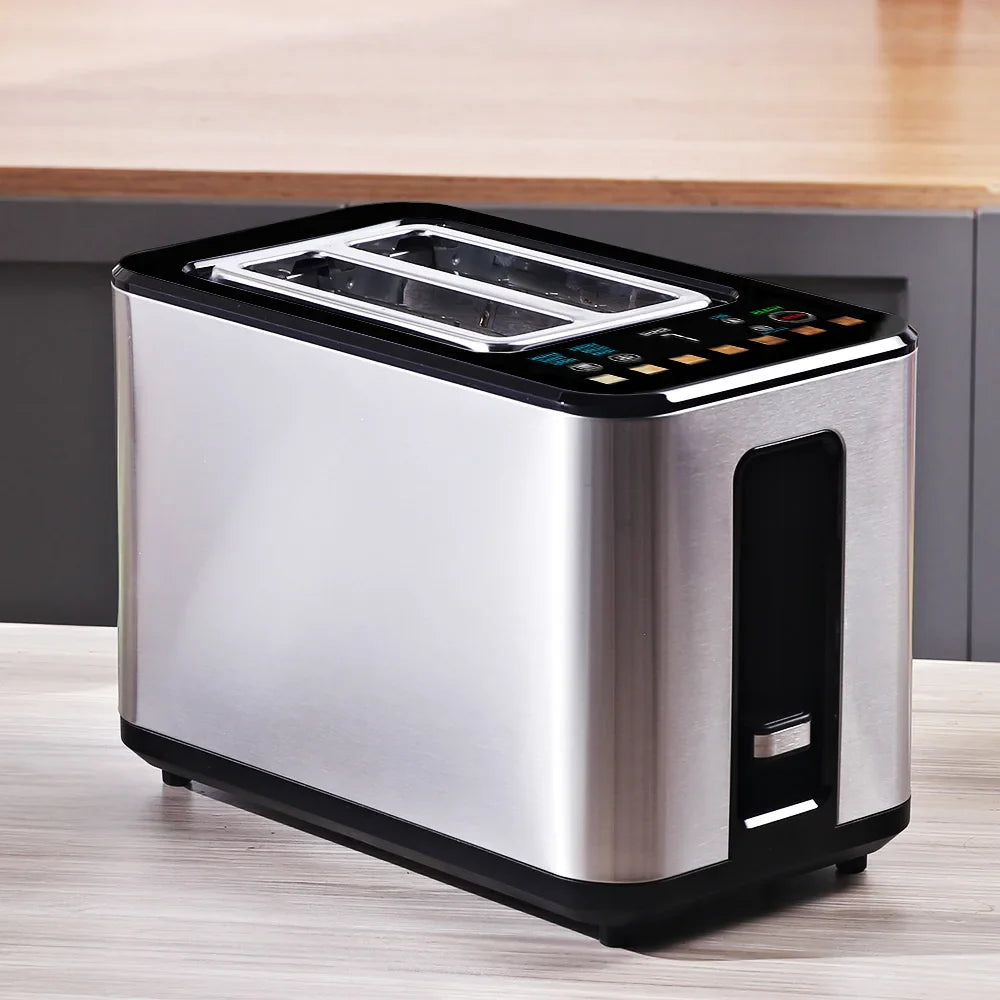 HKM-224467 Digital Timer Bread Toaster with Smart Touchscreen and Sandwich Clamps