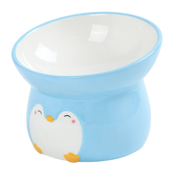 HKM-2244925 Ceramic Cat Food Bowl with Oblique Mouth for Easy Eating and Cleaning, Available in Various Designs and Sizes