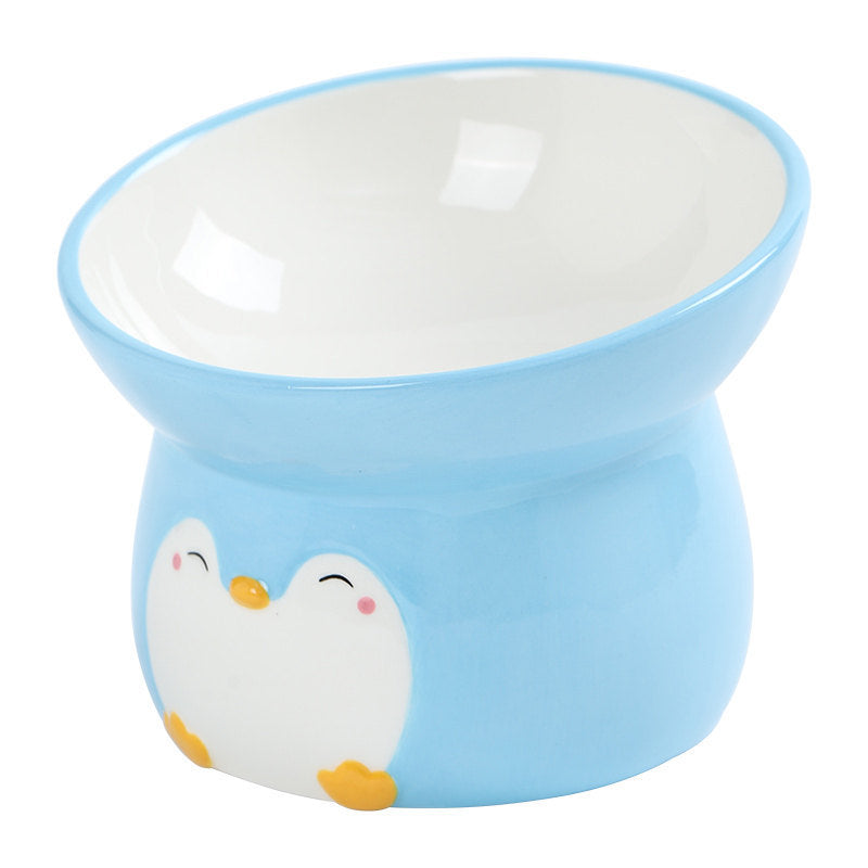 HKM-2244925 Ceramic Cat Food Bowl with Oblique Mouth for Easy Eating and Cleaning, Available in Various Designs and Sizes