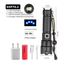 HKM-224595 USB Rechargeable Zoom Glare Flashlight with Power Display for Outdoor Activities