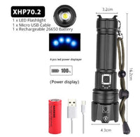 HKM-224595 USB Rechargeable Zoom Glare Flashlight with Power Display for Outdoor Activities