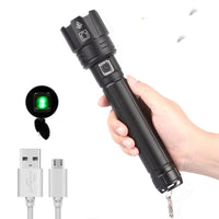 HKM-224595 USB Rechargeable Zoom Glare Flashlight with Power Display for Outdoor Activities