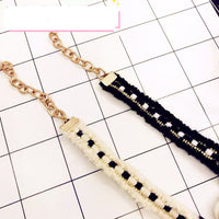 HKM-2246717 Fragrant Pearl Single Rope Dog Necklace - Cute Design in Black and Milky White, Multiple Sizes Available