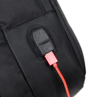 HKM-224787 Lightweight Double-Headed Zipper Laptop Backpack with USB Charging Capability