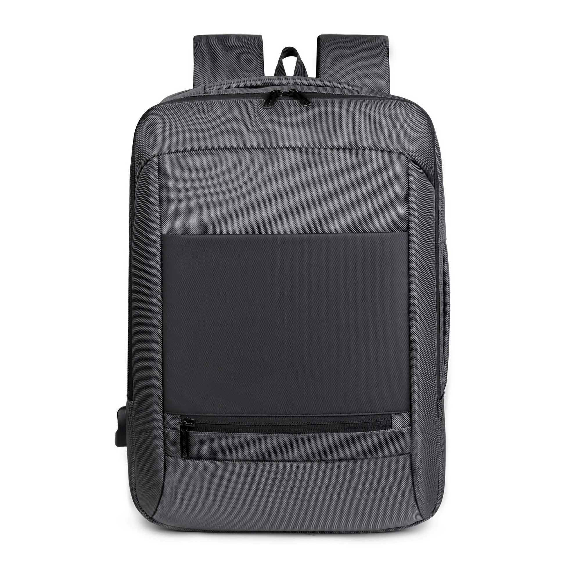 HKM-224787 Lightweight Double-Headed Zipper Laptop Backpack with USB Charging Capability