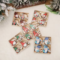 HKM-224851 Wooden Christmas Faceless Doll Pendant Decoration Set - 12 PCS in Wooden Box