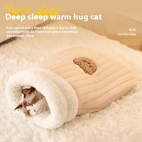 HKM-2248765 Cozy Cat Sleeping Bag with Bear Pattern - Soft Fleece & Supportive Cotton Fiber, 3D Entrance, and Machine Washable