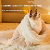 HKM-2248765 Cozy Cat Sleeping Bag with Bear Pattern - Soft Fleece & Supportive Cotton Fiber, 3D Entrance, and Machine Washable