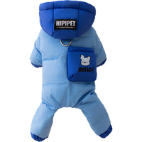HKM-2249277 Winter Padded Snowsuit for Small and Medium Dogs with Hood and Pocket