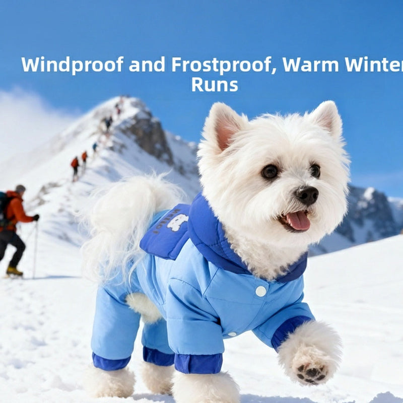 HKM-2249277 Winter Padded Snowsuit for Small and Medium Dogs with Hood and Pocket