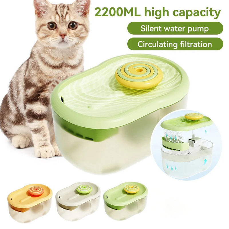 HKM-2251965 Automatic Cat Water Fountain 2.2L with Ultra-Quiet Operation and Filtration System