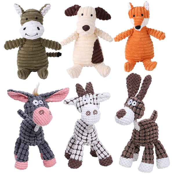 HKM-225235 Durable Animal-Shaped Chew Toy for Dogs - Squeaky Plush Training Accessory