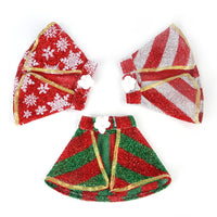 HKM-2252861 Festive Pet Cloak in Red and Green Stripes or Snowflakes for Christmas Celebrations